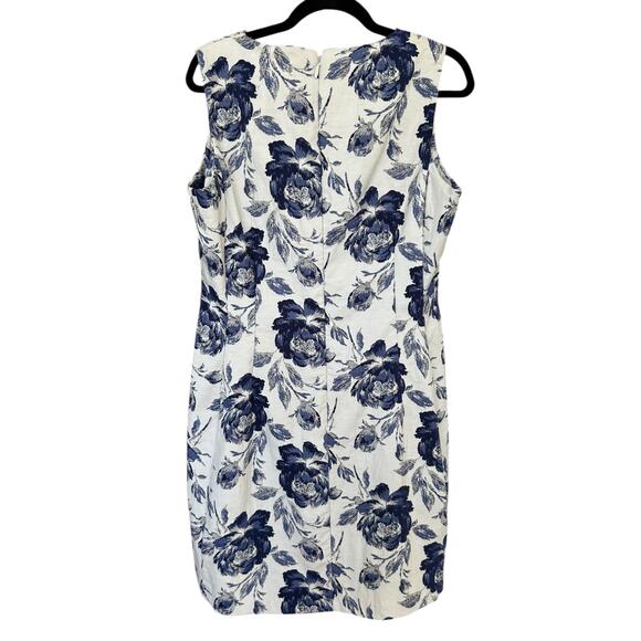 NWT Eva Mendes New York & Co. White + Blue Floral A-Line Dress + Blazer Size 16 - Picture 7 of 11